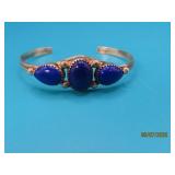 Pawn Sterling Blue Lapis 2.25' Bracelet 11.5g
