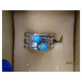 Sterling Turq RotateFront sz8 SouthWest Ring 13g