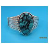 Pawn Sterling HENRY SAM 2.25' Bracelet Turq