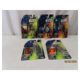 (5) c1995 on card STAR WARS Action Figure Toys