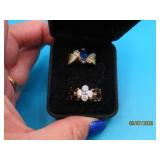 (2) Beautiful HGE GoldPlate sz7 Rings CZstones