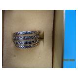 Sterling 4band sz9 Ring SouthWest 6.8g