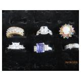 (6) Beautiful sz7 Sterling Silver Rings 29g