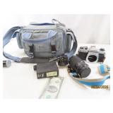 PENTAX k1000 35mm Camera + Lens + Bag