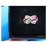 10kt Black Hills Gold 4stone sz7.25 Ring 2.2g