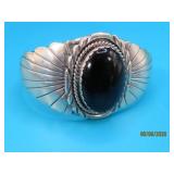 Pawn Sterling BILLIE signed Black Stone Bracelet