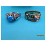 (2) Sterling sz6.5 Rings PrettyStones 6.7g