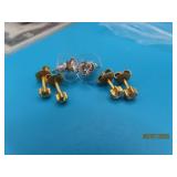 (3sets) Sterling & 18ktOVERSterling Stud Earrings