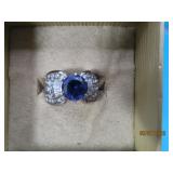 Dimensional Sterling BlueStone sz7 Ring 8.8g