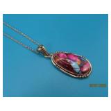 Sterling Pink Oyster Copper Turqoise 18' Necklace
