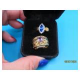 (2) Pretty HGE sz7 Ring CZ Stones