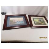 (2) 18x14 Thomas Kincade Framed/Matted Art Prints