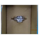 Sterling CZ MultiStone WedLook sz7 Ring 6g