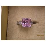 Sterling PinkStone sz7 Ring 5.5g