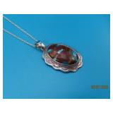 Sterling Kingman Turquoise 2' Pendant  +Ncklc 13g