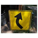 Vintage Road Sign Alum 'CURVE'