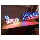 (2) Working Neon Bar Lights 28'COORS & 19' TECATE