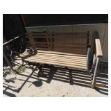 5' Wood/Metal freestanding Patio Glider