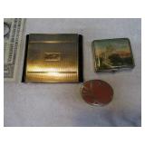 Lot (3) Antique Unusual Makeup  Pocket Compacts