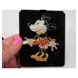 Disney 3" MINNIE MOUSE Bling Pin Pendant Jewlery