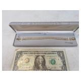 New 7.25" Gold Over Sterling Diamond Bracelet