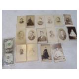Lot (16) Antique 4" Portrait Pictures Photos