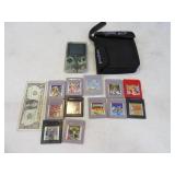 Nintendo CLEAR Gameboy w/ 12 Games LOT Working