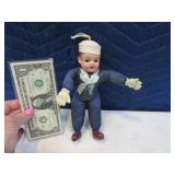 US NAVY Antique 8" Padded/Plastic Doll Toy