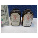 Lot (2) Antique LEVI GARRETT Glass Snuff Jars Btls