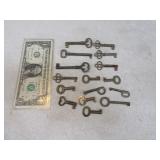 Lot (16) Antique Skeleton Keys NICE