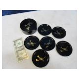 Roadrunner Vintage Coaster Set w/ Holder