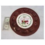 13" BROCK California Pottery CowScene Egg Platter