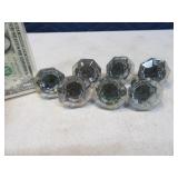 Lot (7) Antique Glass Matching 1.75" Knobs Hrdware