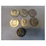 Lot (7) Silver 1/2 Dollar Coins Investment
