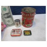 Lot (4) Neat Antique Unique Tins Advertising