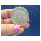 1890 Morgan Silver Dollar in case