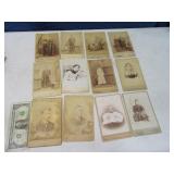 Lot (12) Antique 6" Card Stock Photographs Pics