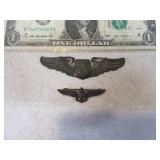 Lot (2) Vintage STERLING Military Wings