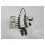 Amazing Squash Blossom Bracelet Ring 3pc PAWN SET