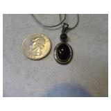 Sterling Black/Purple Pendant w/ 18" Necklace