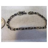 Sterling 7.5" Tennis Bracelt Blue Stones NICE