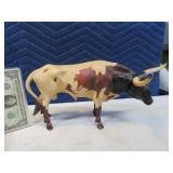 BREYER 12" Longhorn Brown Bull Figurine Toy Vtg