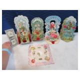 Lot (4) Victorian Antique Honeycomb Greeting Cards