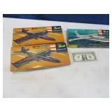 Lot (3) Vintage REVELL Airplane Model Kits 60