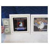 Lot (2) HARLEY 8" Fair Glass Wall Art Rare?
