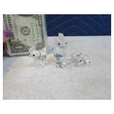 Swarovski 5pc Chicken Family Glass SET