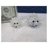 2pc Swarovski HedgeHog PrismGlass Figures