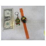 TMNT Turtles MichaelAngelo Watch + Keychain