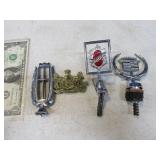 Lot (4) Vintage Car Emblems Metal Hood Ornaments