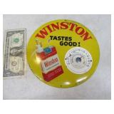 Advertising 9" WINSTON Thermometer Metal Sign Rnd